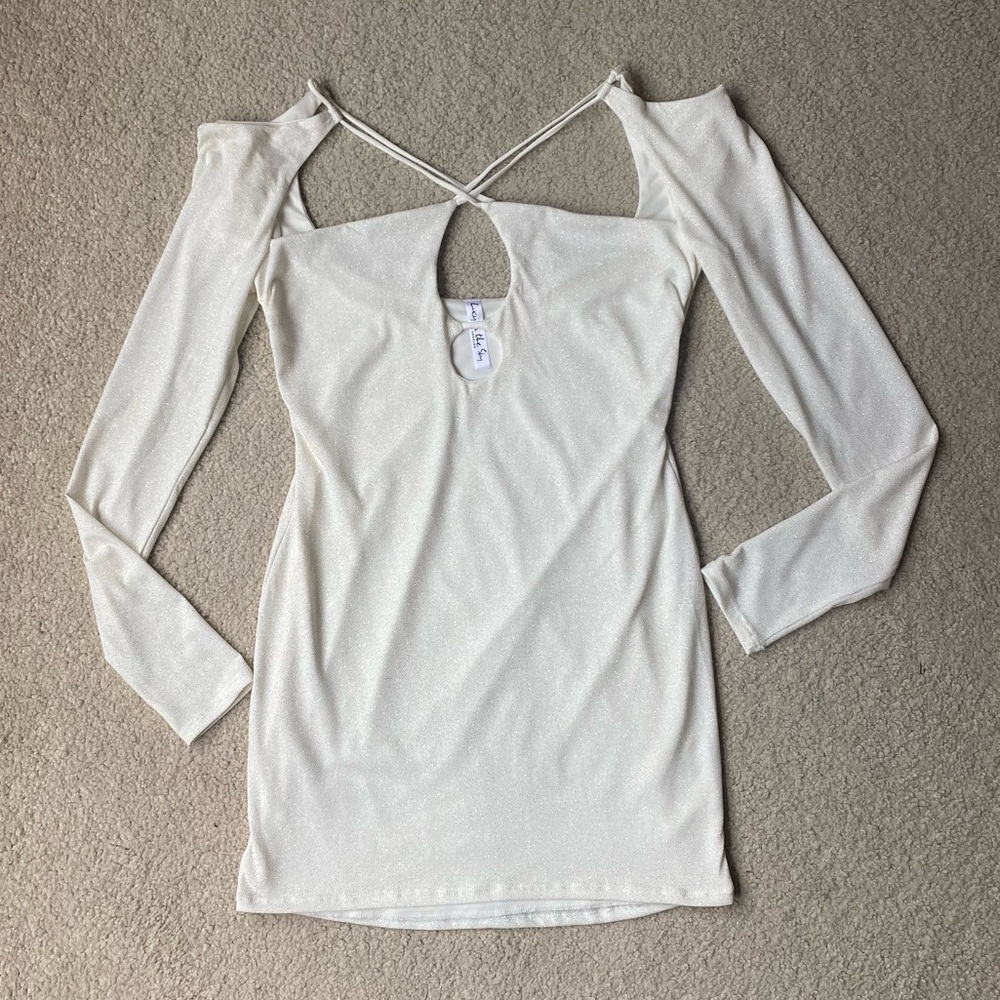 Shimmering Cutout Cocktail Party Mini Dress